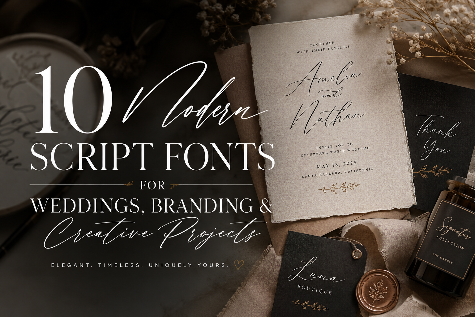 10 Modern Script Fonts for Weddings, Branding & Creative Projects