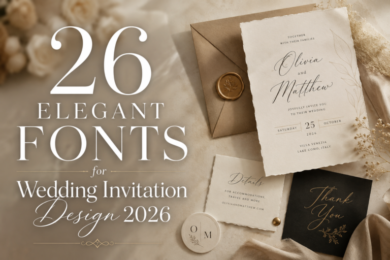 Elegant Fonts for Wedding Invitation Design 2026